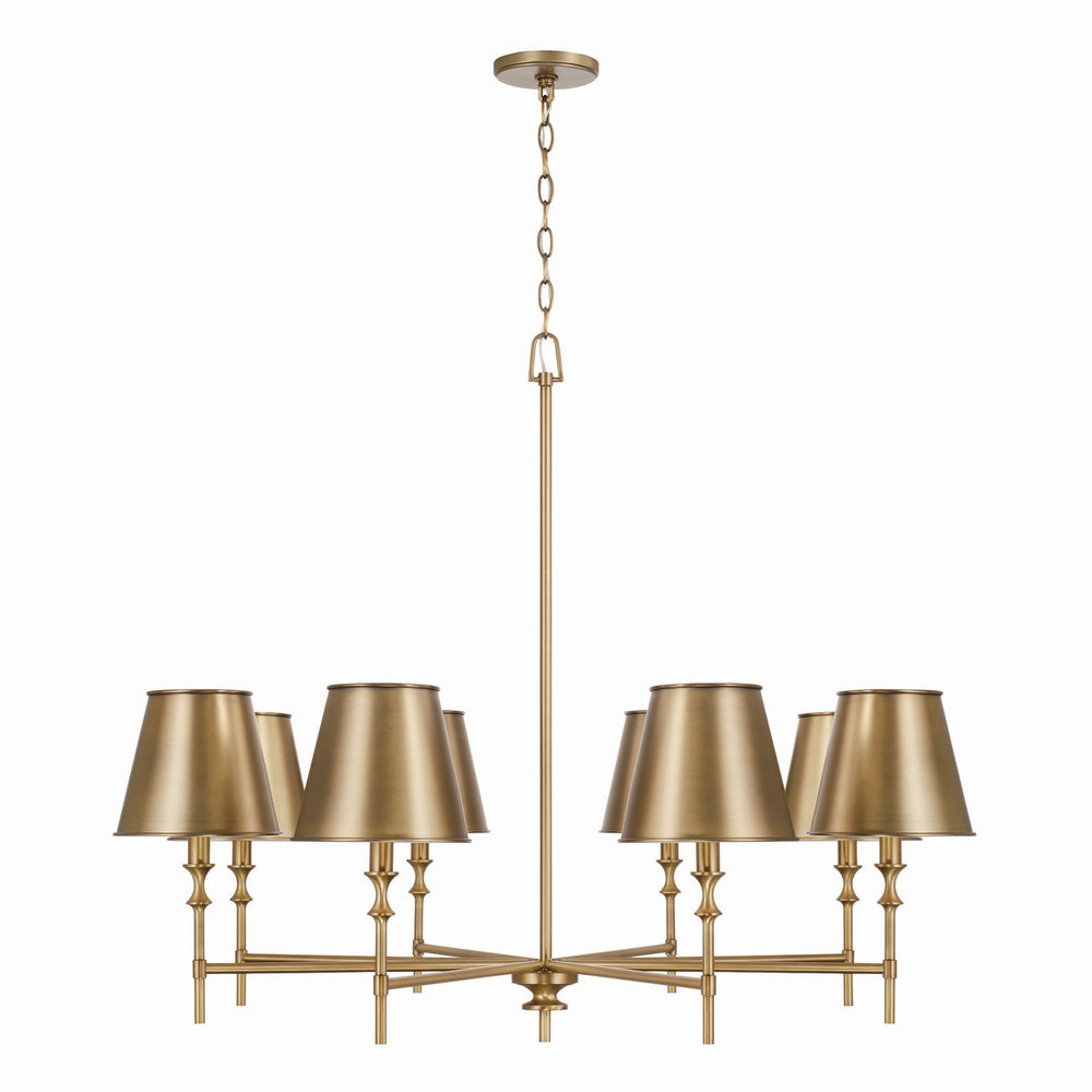 Capital Lighting - Eight Light Chandelier - Whitney - Aged Brass- Union Lighting Luminaires Decor