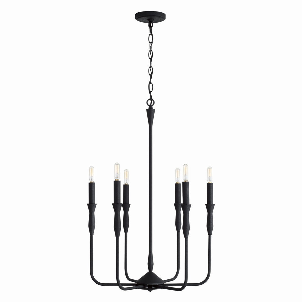 Capital Lighting - Six Light Chandelier - Paloma - Textured Black- Union Lighting Luminaires Decor