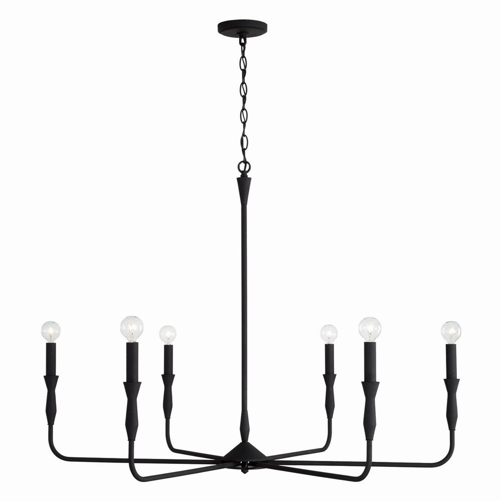 Capital Lighting - Six Light Chandelier - Paloma - Textured Black- Union Lighting Luminaires Decor