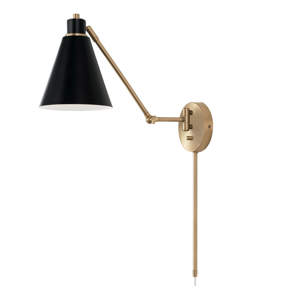 Capital Lighting - One Light Wall Sconce - Bradley - Aged Brass and Black- Union Lighting Luminaires Decor