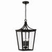 Capital Lighting - Four Light Outdoor Hanging Lantern - Adair - Black- Union Lighting Luminaires Decor