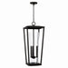 Capital Lighting - Three Light Outdoor Hanging Lantern - Elliott - Black- Union Lighting Luminaires Decor