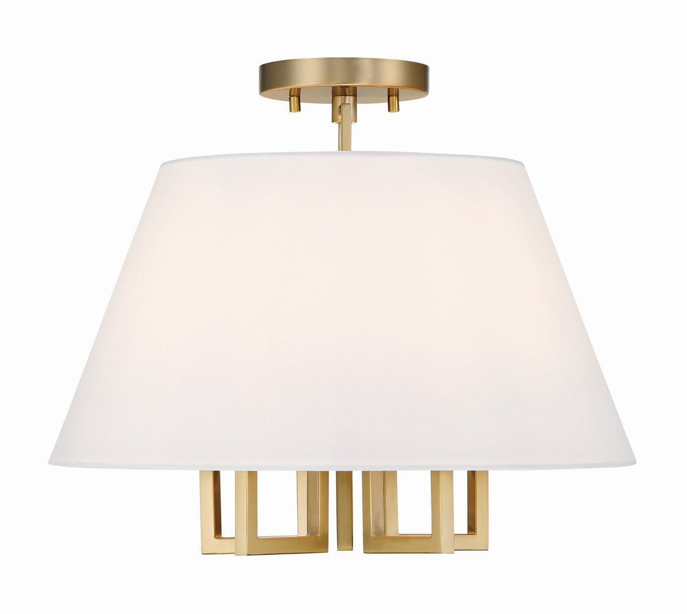 Crystorama - Five Light Semi Flush Mount - Westwood - Vibrant Gold- Union Lighting Luminaires Decor