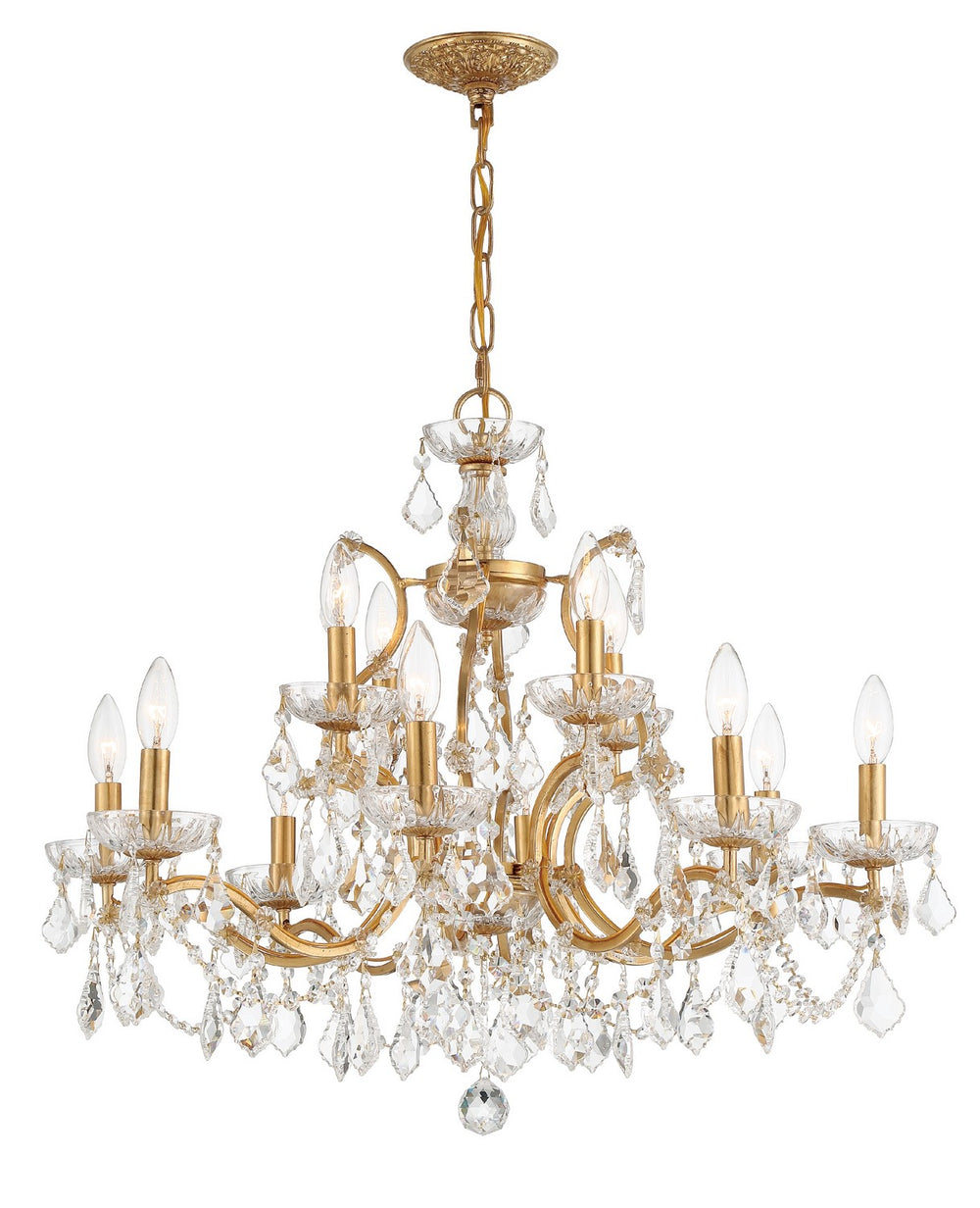 Crystorama - 12 Light Chandelier - Filmore - Antique Gold- Union Lighting Luminaires Decor