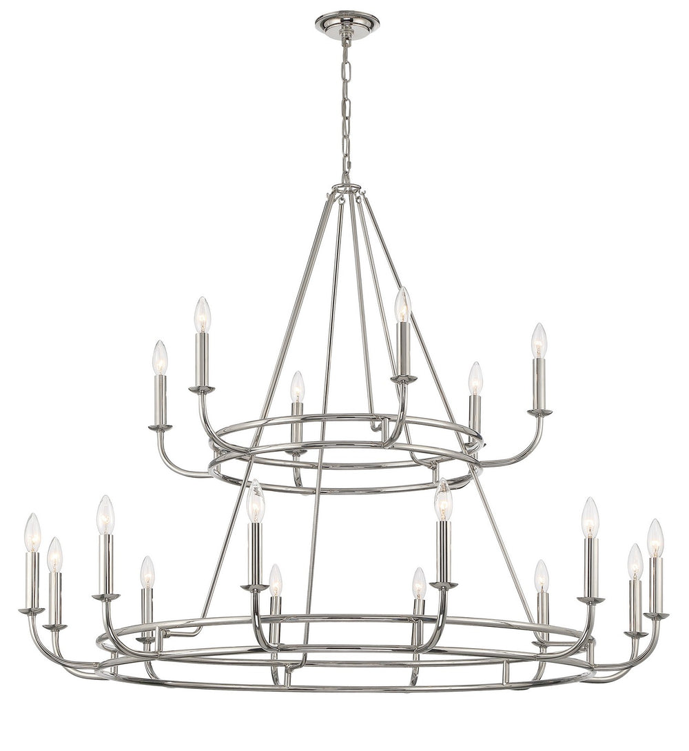 Crystorama - 18 Light Chandelier - Bailey - Polished Nickel- Union Lighting Luminaires Decor
