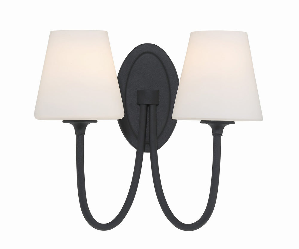 Crystorama - Two Light Wall Sconce - Juno - Black Forged- Union Lighting Luminaires Decor