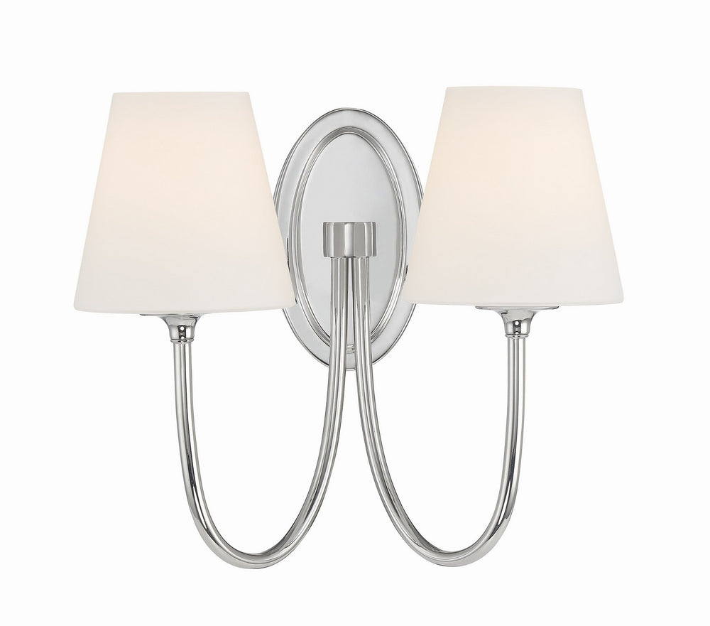 Crystorama - Two Light Wall Sconce - Juno - Polished Nickel- Union Lighting Luminaires Decor