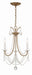 Crystorama - Three Light Mini Chandelier - Karrington - Aged Brass- Union Lighting Luminaires Decor