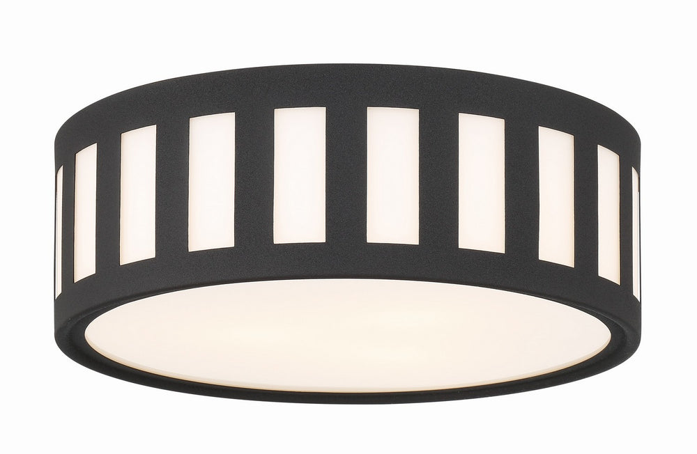 Crystorama - Three Light Flush Mount - Kendal - Black Forged- Union Lighting Luminaires Decor