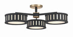 Crystorama - Six Light Semi Flush Mount - Kendal - Vibrant Gold + Black Forged- Union Lighting Luminaires Decor