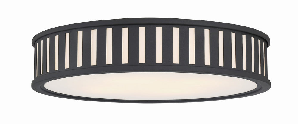 Crystorama - Four Light Flush Mount - Kendal - Black Forged- Union Lighting Luminaires Decor