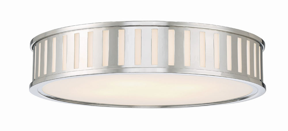 Crystorama - Four Light Flush Mount - Kendal - Polished Nickel- Union Lighting Luminaires Decor