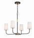 Crystorama - Four Light Chandelier - Niles - Black Forged + Modern Gold- Union Lighting Luminaires Decor