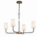 Crystorama - Four Light Chandelier - Niles - Black Forged + Modern Gold- Union Lighting Luminaires Decor