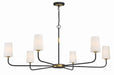 Crystorama - Six Light Chandelier - Niles - Black Forged + Modern Gold- Union Lighting Luminaires Decor