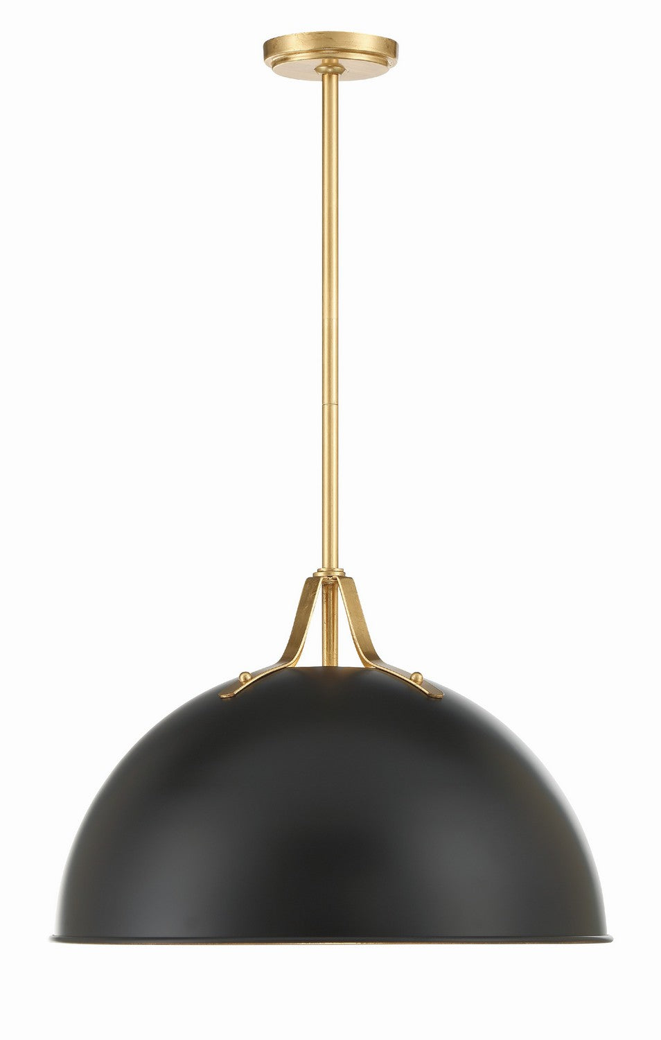 Crystorama - One Light Pendant - Soto - Matte Black + Antique Gold- Union Lighting Luminaires Decor