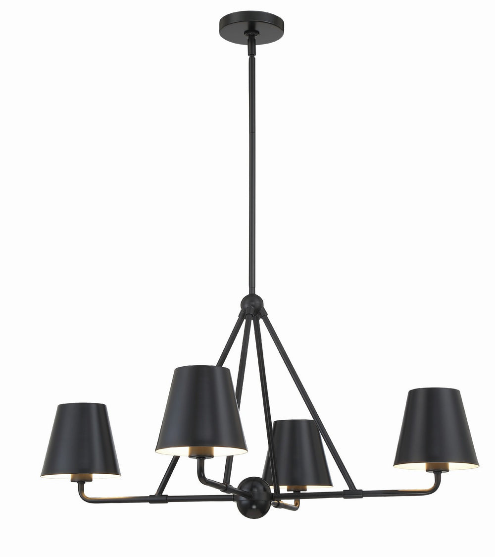 Crystorama - Four Light Chandelier - Xavier - Matte Black- Union Lighting Luminaires Decor