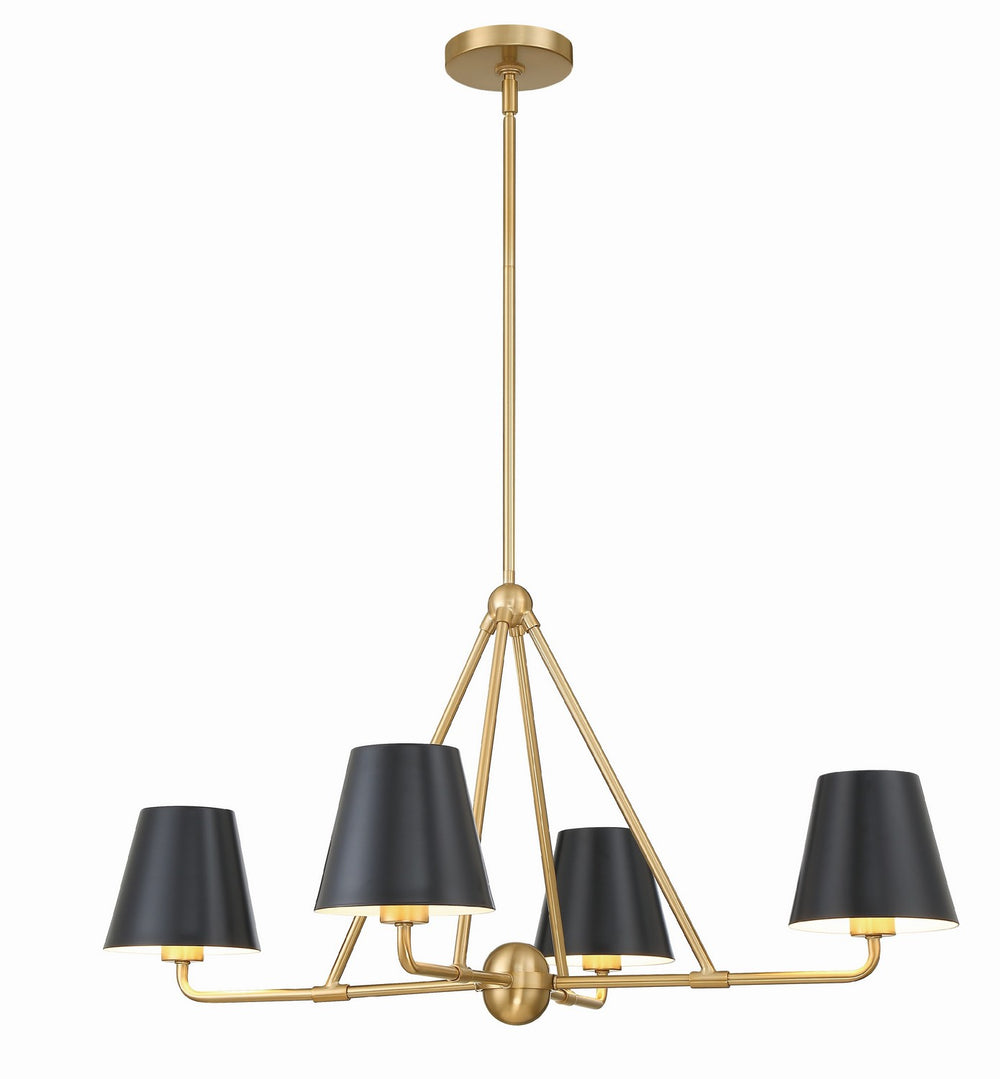 Crystorama - Four Light Chandelier - Xavier - Vibrant Gold- Union Lighting Luminaires Decor