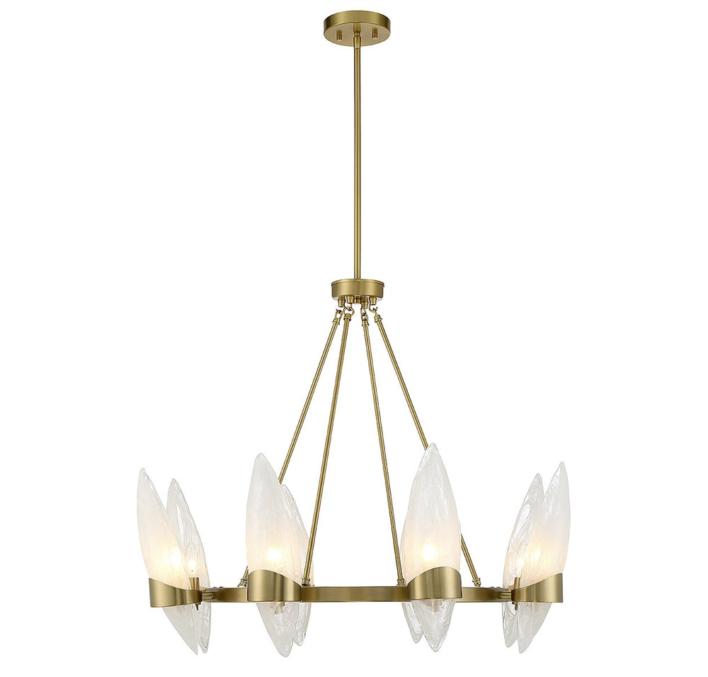 Savoy House - Eight Light Chandelier - Nouvel - Warm Brass- Union Lighting Luminaires Decor