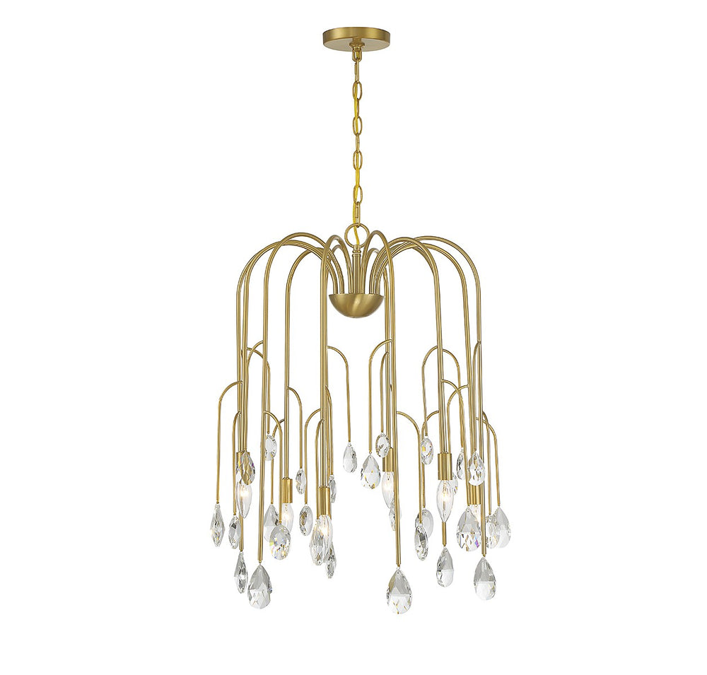 Savoy House - Six Light Chandelier - Anholt - Noble Brass- Union Lighting Luminaires Decor