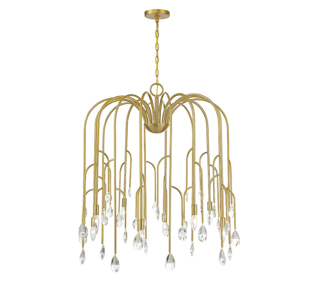 Savoy House - Eight Light Chandelier - Anholt - Noble Brass- Union Lighting Luminaires Decor