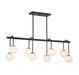 Savoy House - Eight Light Linear Chandelier - Couplet - Matte Black w/Warm Brass- Union Lighting Luminaires Decor