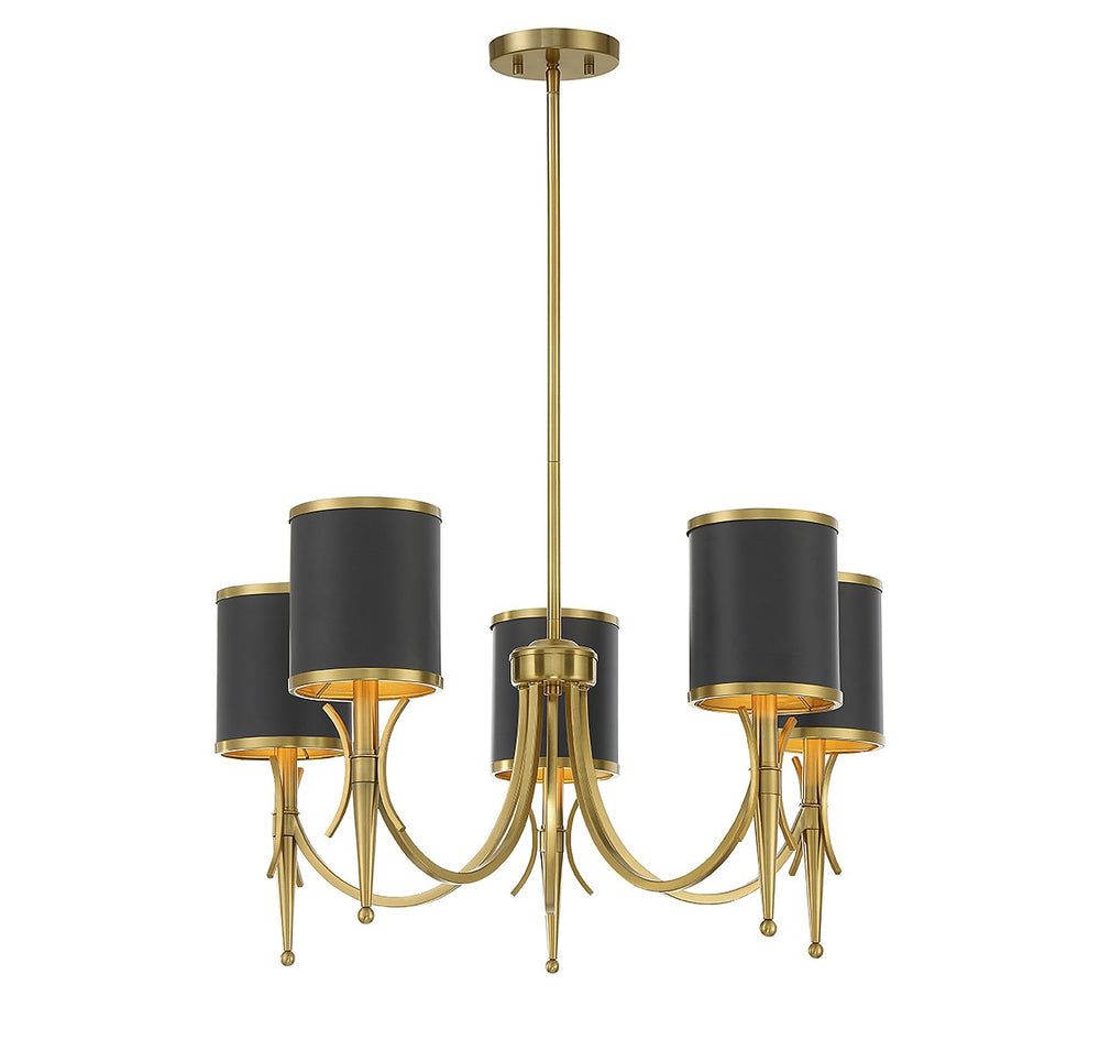 Savoy House - Five Light Chandelier - Quincy - Matte Black w/Warm Brass- Union Lighting Luminaires Decor