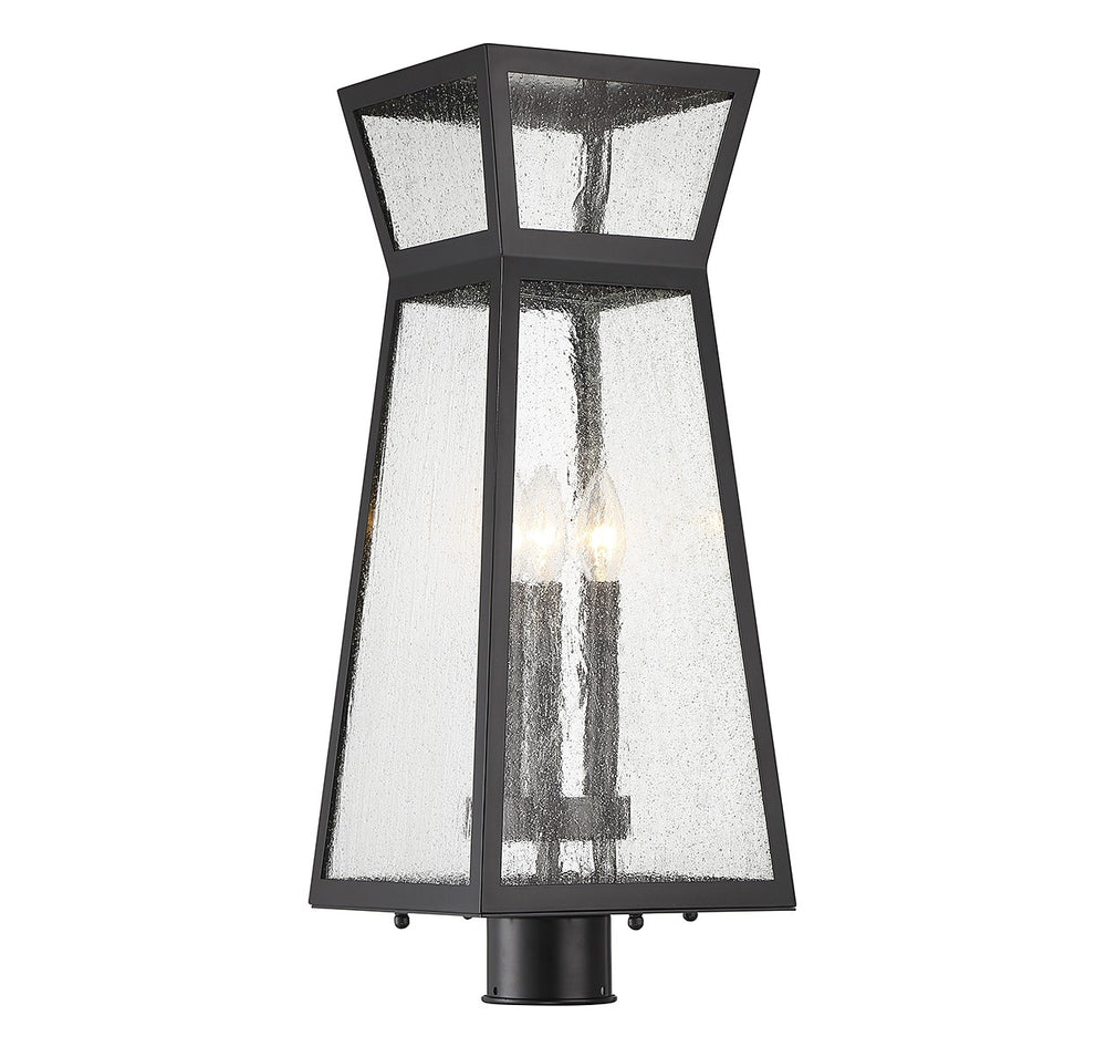 Savoy House - Three Light Outdoor Post Lantern - Millford - Matte Black- Union Lighting Luminaires Decor