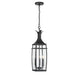 Savoy House - Three Light Outdoor Hanging Lantern - Montpelier - Matte Black- Union Lighting Luminaires Decor