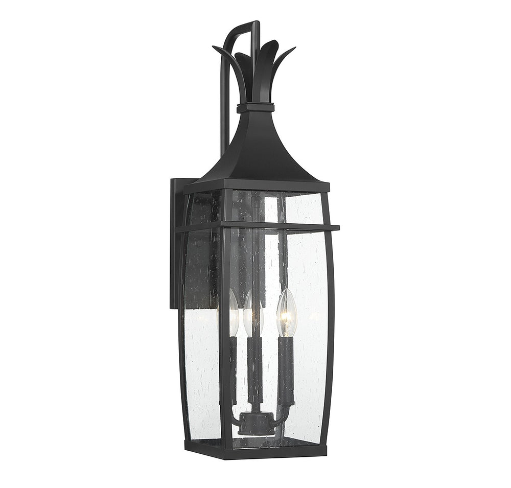 Savoy House - Three Light Outdoor Wall Lantern - Montpelier - Matte Black- Union Lighting Luminaires Decor