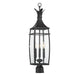 Savoy House - Three Light Outdoor Post Lantern - Montpelier - Matte Black- Union Lighting Luminaires Decor