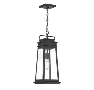 Savoy House - One Light Outdoor Hanging Lantern - Boone - Matte Black- Union Lighting Luminaires Decor