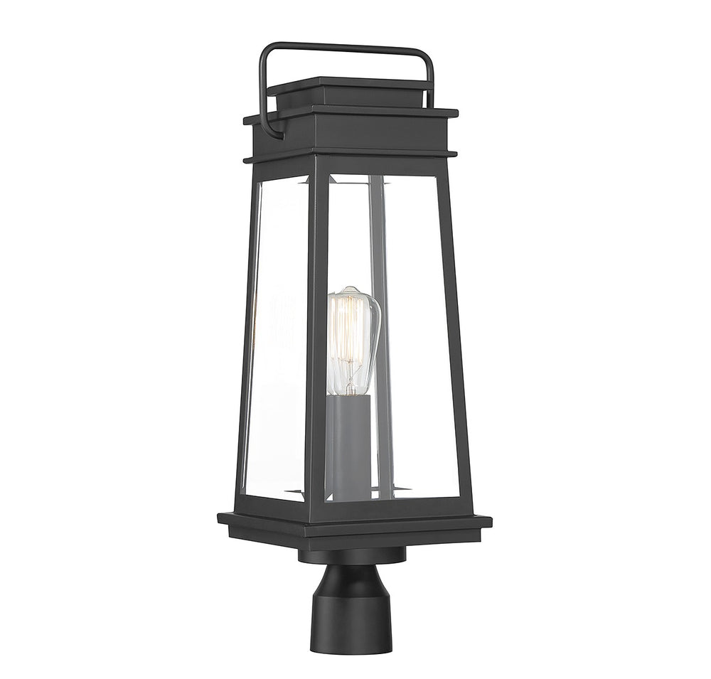 Savoy House - One Light Outdoor Post Lantern - Boone - Matte Black- Union Lighting Luminaires Decor