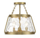 Savoy House - Three Light Semi-Flush Mount - Crawford - Warm Brass- Union Lighting Luminaires Decor