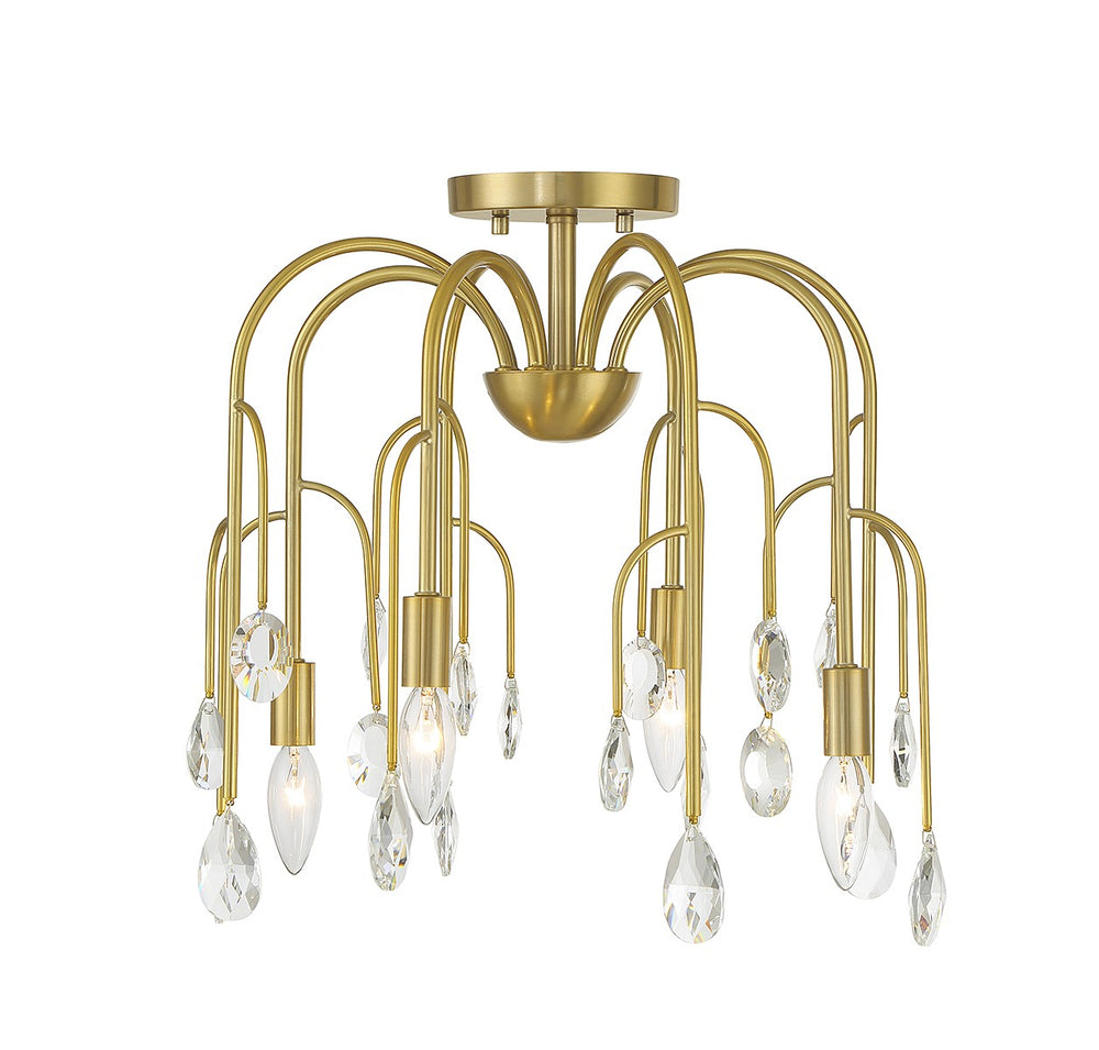 Savoy House - Four Light Convertible Semi-Flush or Pendant - Anholt - Noble Brass- Union Lighting Luminaires Decor