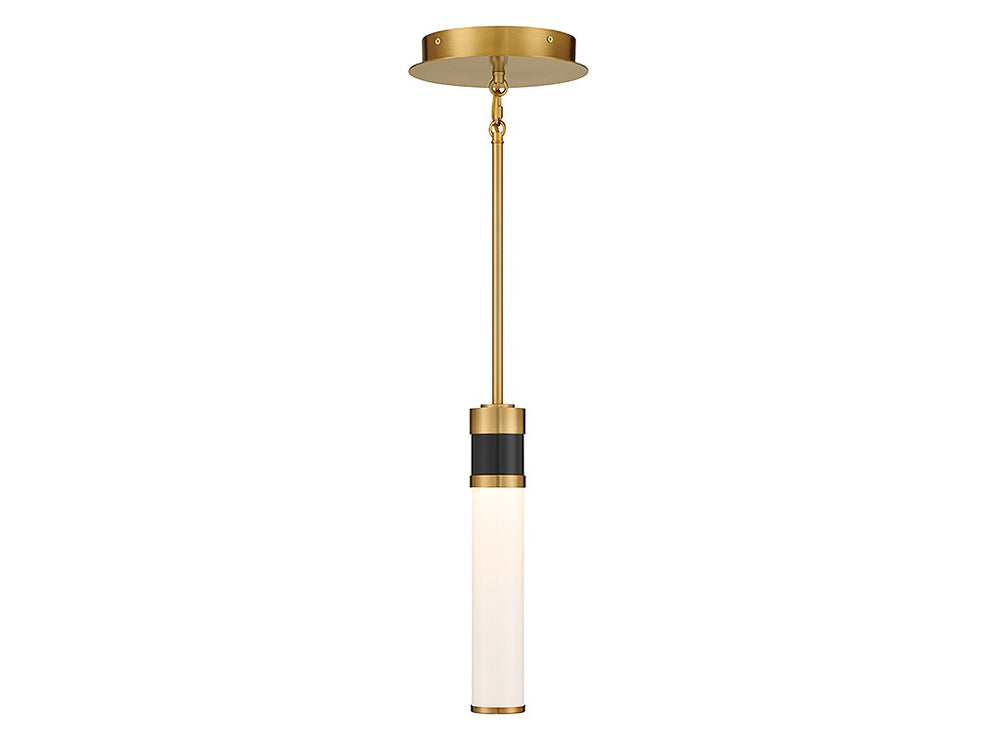 Savoy House - LED Mini Pendant - Abel - Matte Black w/Warm Brass- Union Lighting Luminaires Decor