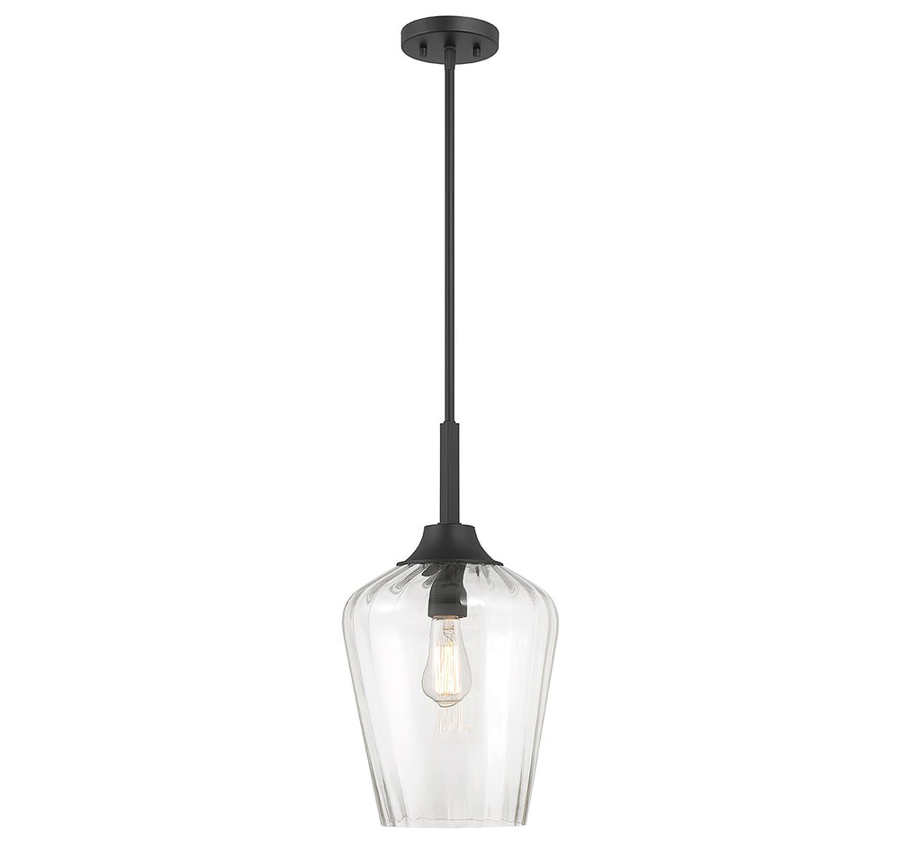 Savoy House - One Light Pendant - Carlton - Matte Black- Union Lighting Luminaires Decor