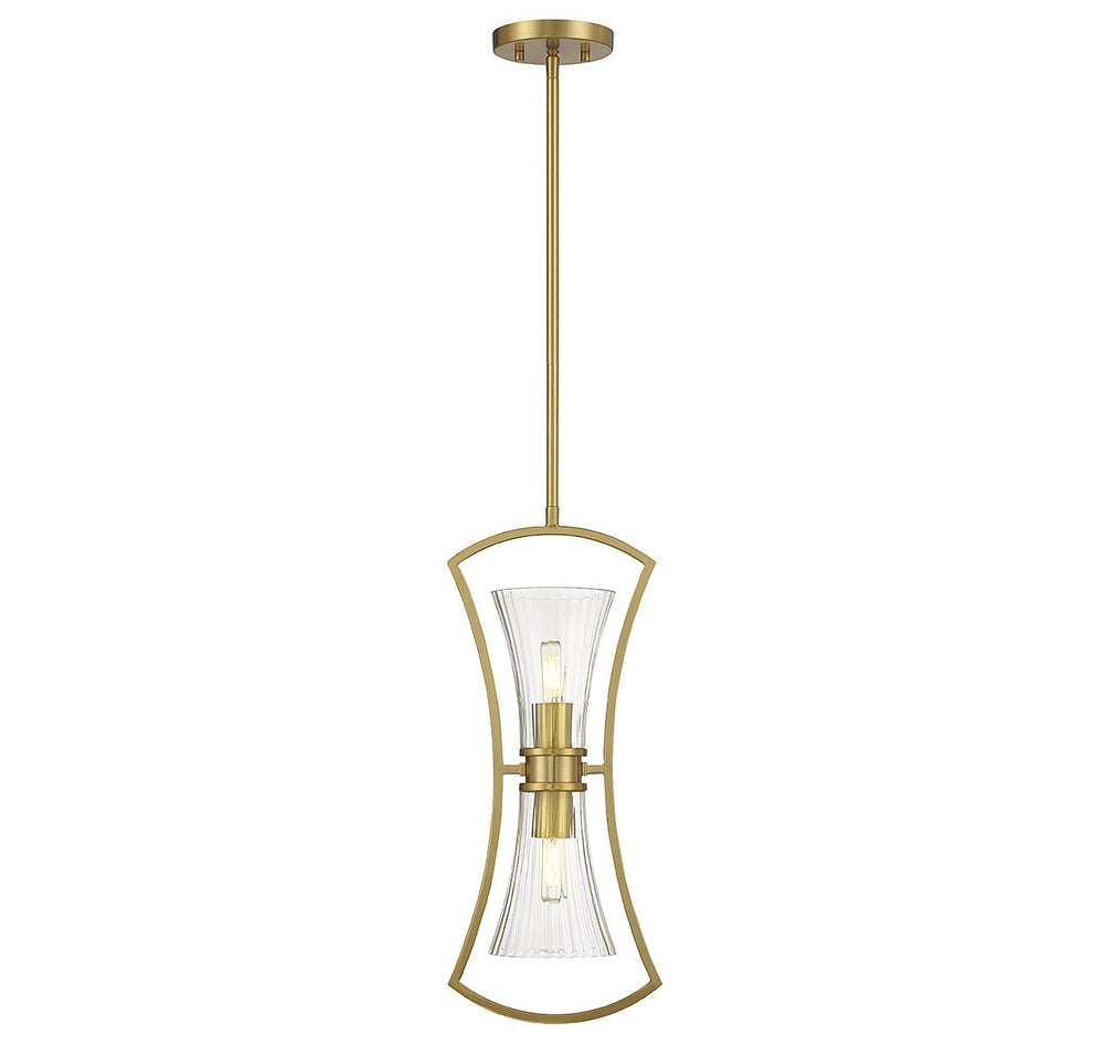 Savoy House - Two Light Pendant - Bennington - Warm Brass- Union Lighting Luminaires Decor
