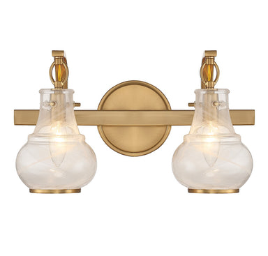 Savoy House - Two Light Bathroom Vanity - Adams - Warm Brass- Union Lighting Luminaires Decor