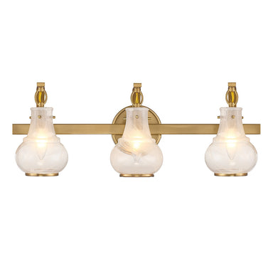 Savoy House - Three Light Bathroom Vanity - Adams - Warm Brass- Union Lighting Luminaires Decor