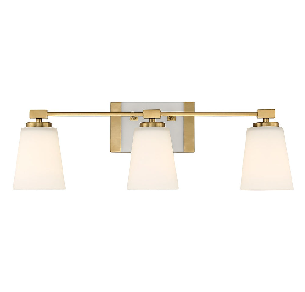 Savoy House - Three Light Bathroom Vanity - Darby - Warm Brass- Union Lighting Luminaires Decor