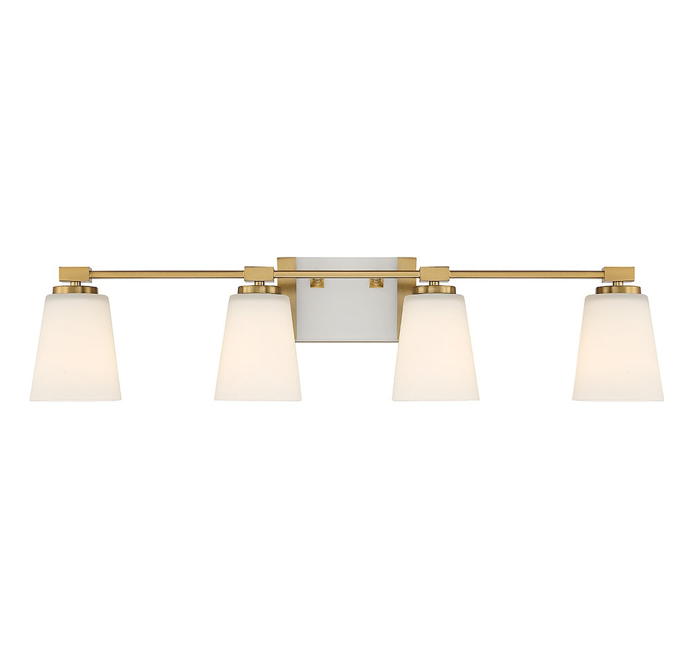 Savoy House - Four Light Bathroom Vanity - Darby - Warm Brass- Union Lighting Luminaires Decor