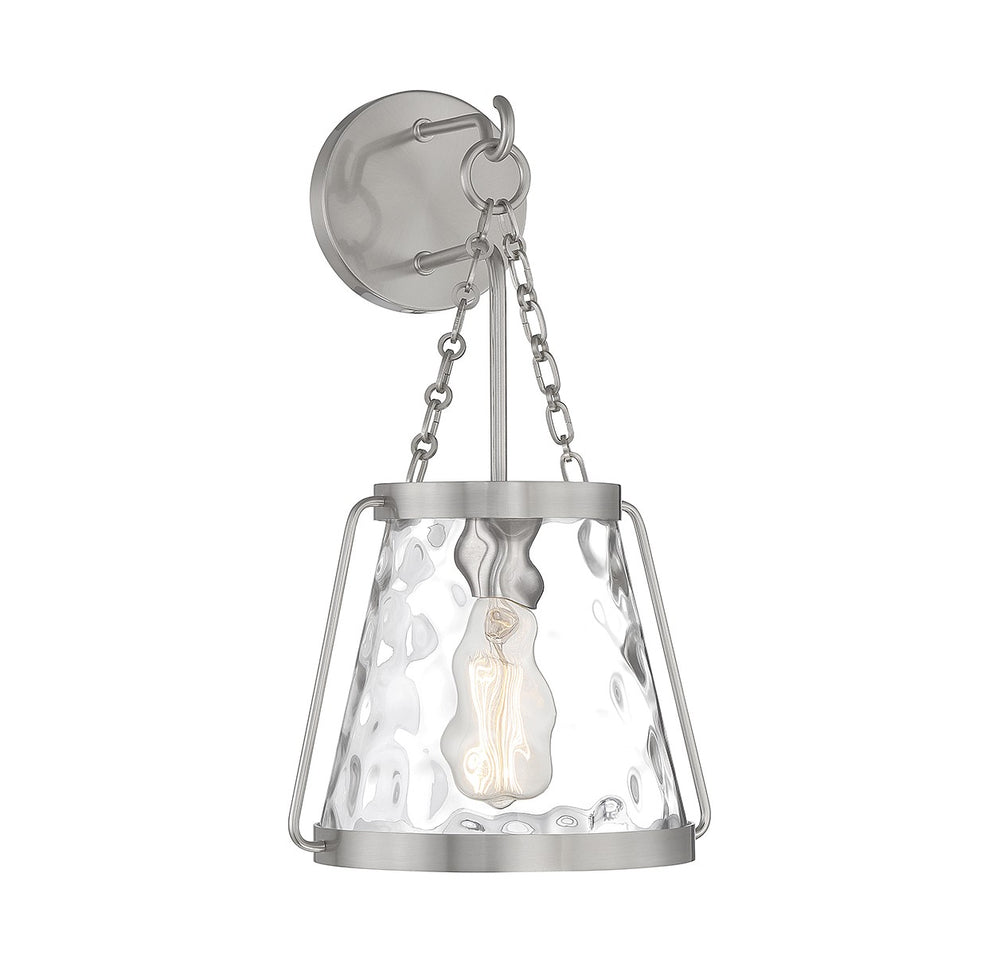 Savoy House - One Light Wall Sconce - Crawford - Satin Nickel- Union Lighting Luminaires Decor