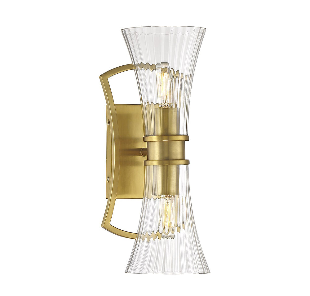 Savoy House - Two Light Wall Sconce - Bennington - Warm Brass- Union Lighting Luminaires Decor