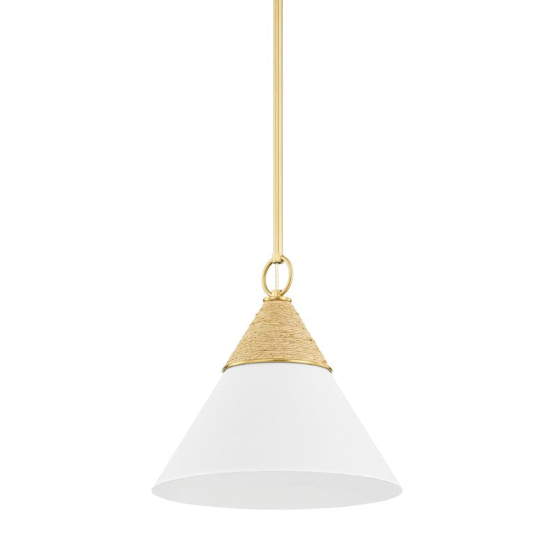 Mitzi Canada - One Light Pendant - Mica - Aged Brass- Union Lighting Luminaires Decor