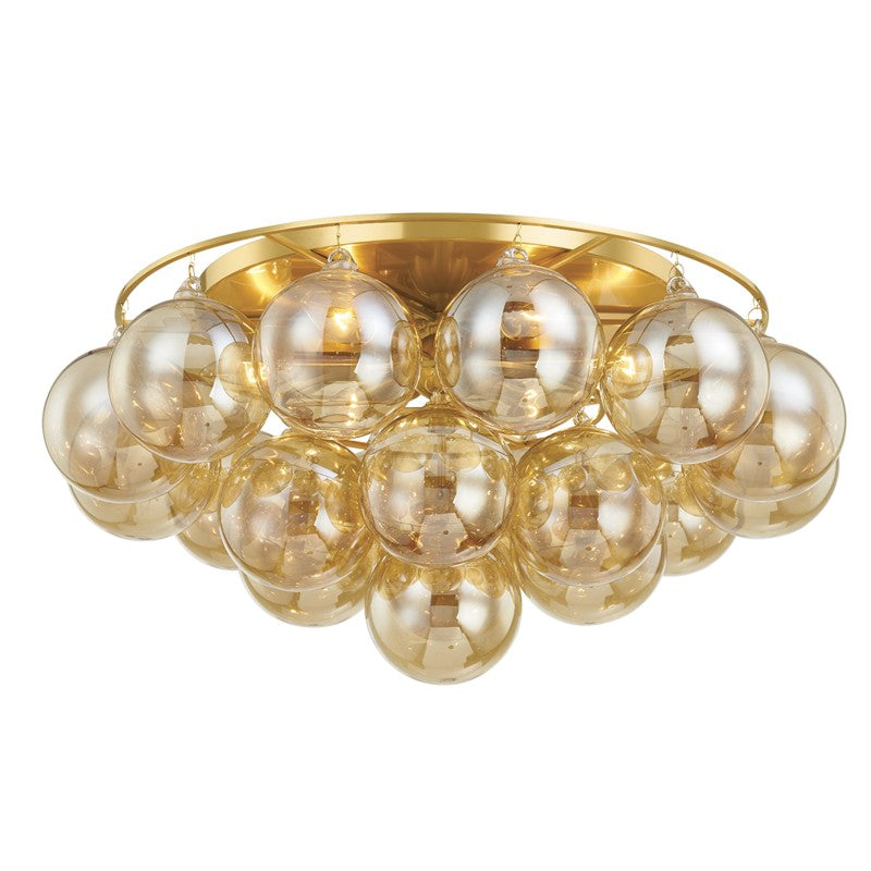 Mitzi - Six Light Flush Mount - Mimi - Aged Brass- Union Lighting Luminaires Decor