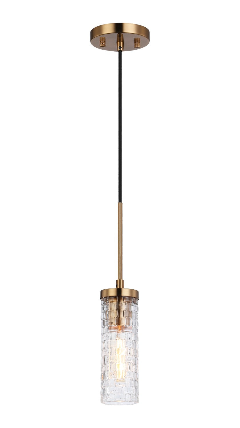 Matteo Canada - One Light Pendant - Weaver - Aged Gold Brass- Union Lighting Luminaires Decor