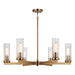 Matteo Canada - Six Light Pendant - Weaver - Aged Gold Brass- Union Lighting Luminaires Decor