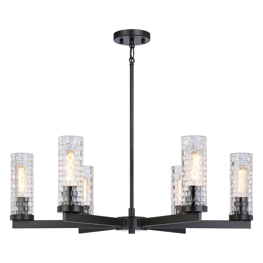 Matteo Canada - Six Light Pendant - Weaver - Black- Union Lighting Luminaires Decor