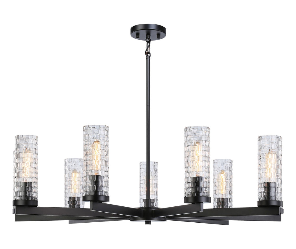 Matteo Canada - Nine Light Pendant - Weaver - Black- Union Lighting Luminaires Decor